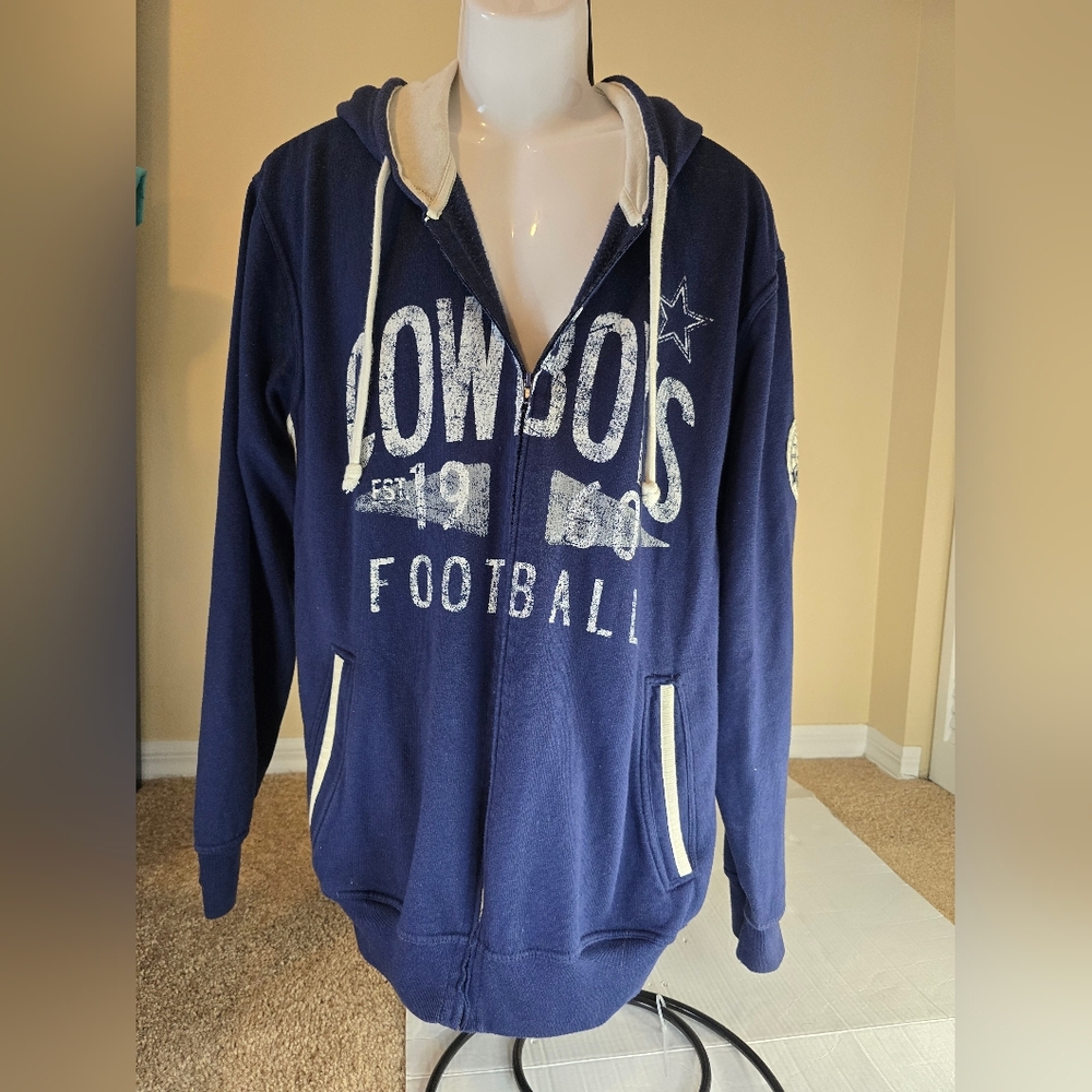 NFL Dallas Cowboys Full Zip Sweater with Pockets Mens size XXL